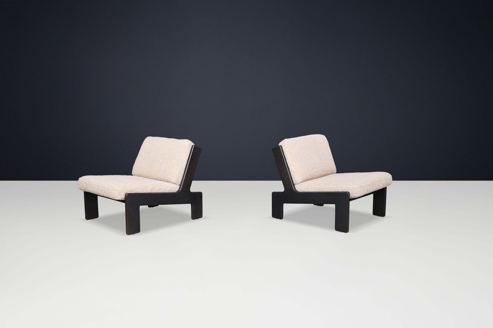 Brutalist Oak Lounge Chairs By Esko Pajamies For Asko, Finland (1970s) photo vinterior