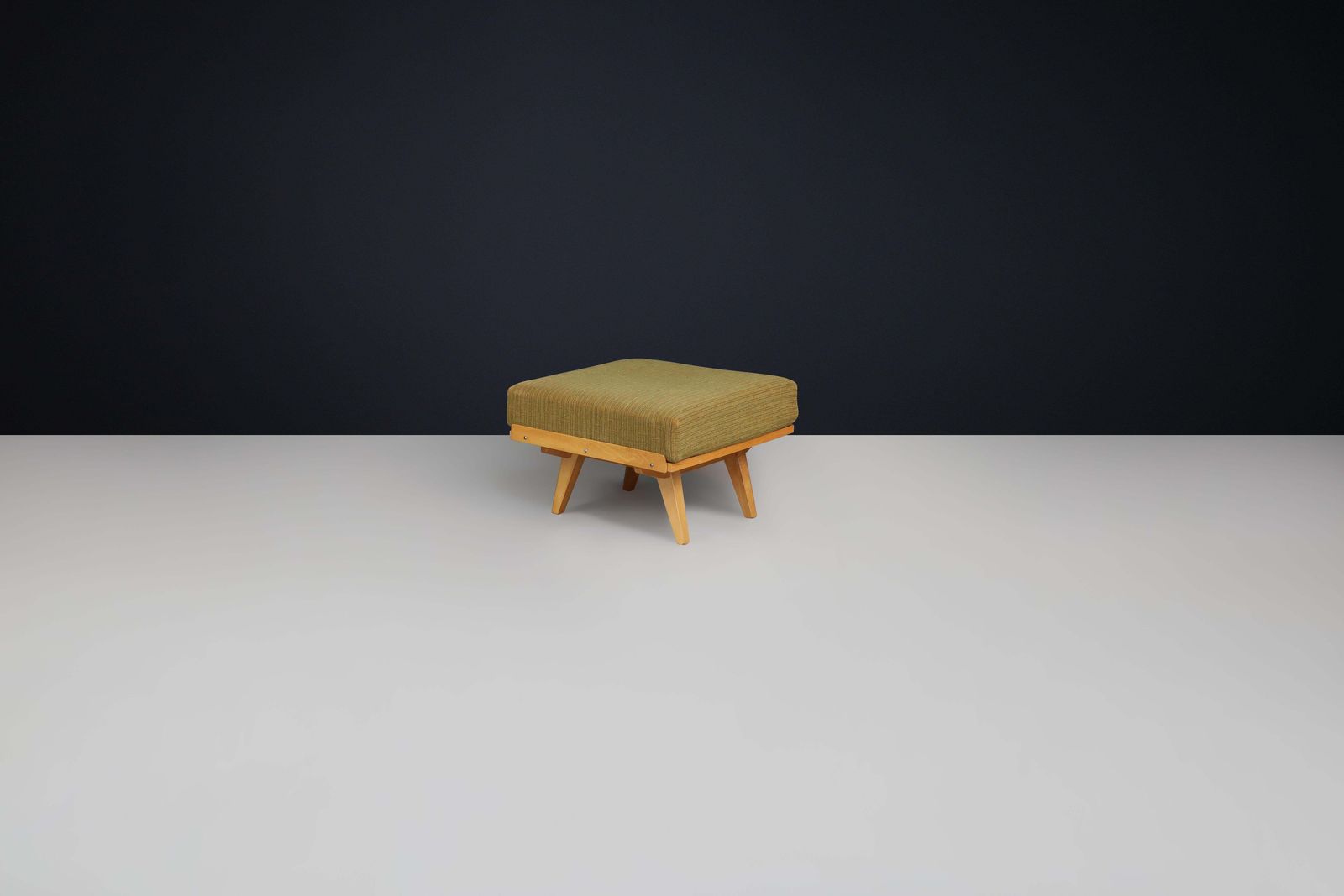 František Jirák For Tatra Nábytok Ottoman In Original Green Upholstery, 1960s photo Furniture