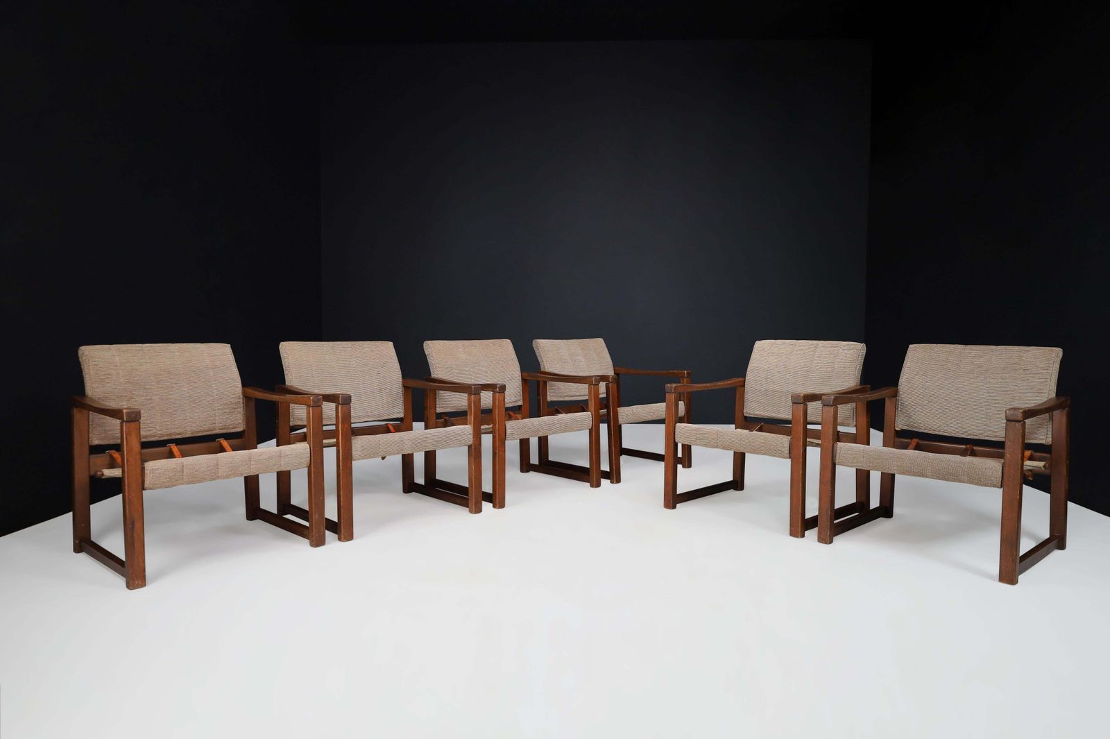 Furniture Lounge Chairs In Pine And Fabric By Karin Mobring, Sweden 1970s photo