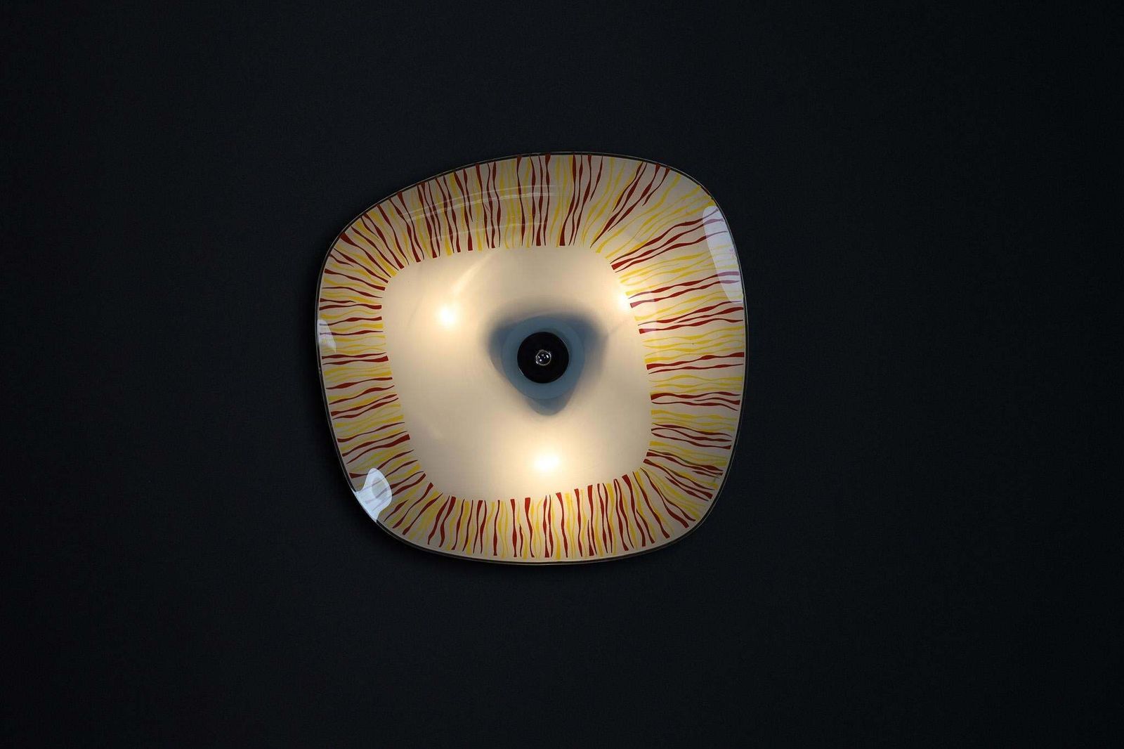 Mid Century Glass Hanging Pendant Or Wall Light Brussels World Expo 1958 (No:7) photo vinterior