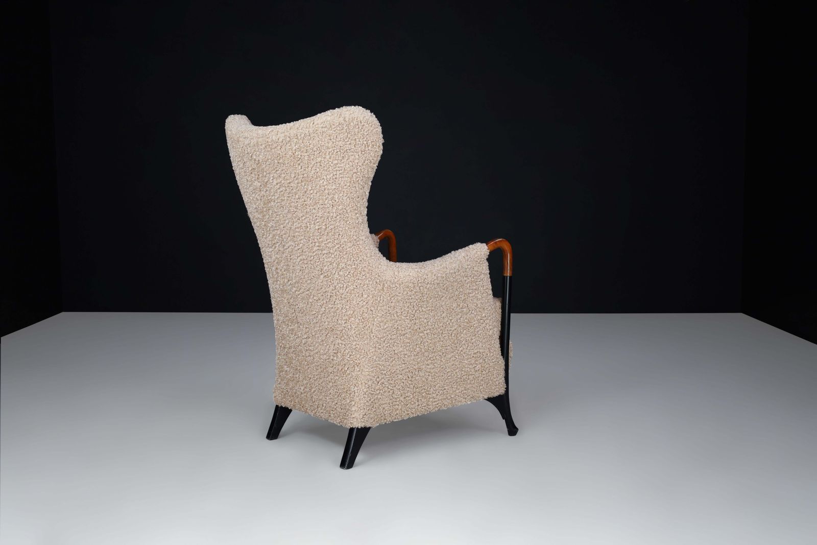 Umberto Asnago Highback Chair For Giorgetti Progetti Italy, 1980s photo for sale