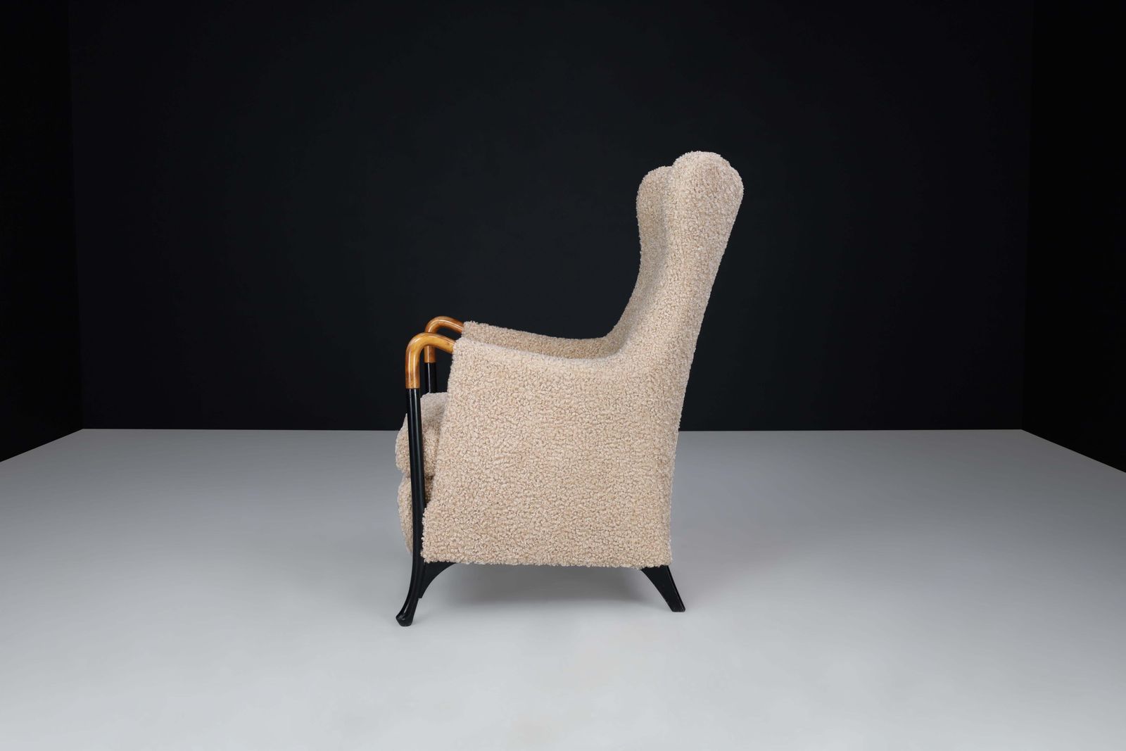 Umberto Asnago Highback Chair For Giorgetti Progetti Italy, 1980s photo vintage