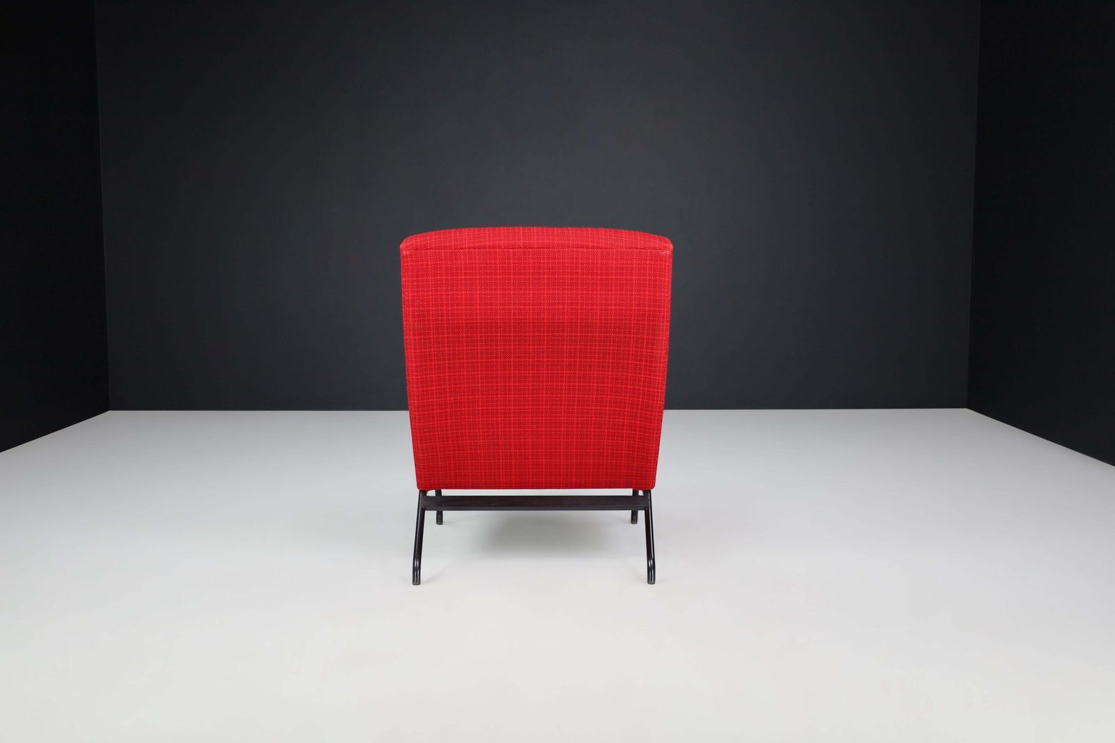 Lounge Chair By Joseph André Motte In Original Red Upholstery, France, 1950s photo 4519.0