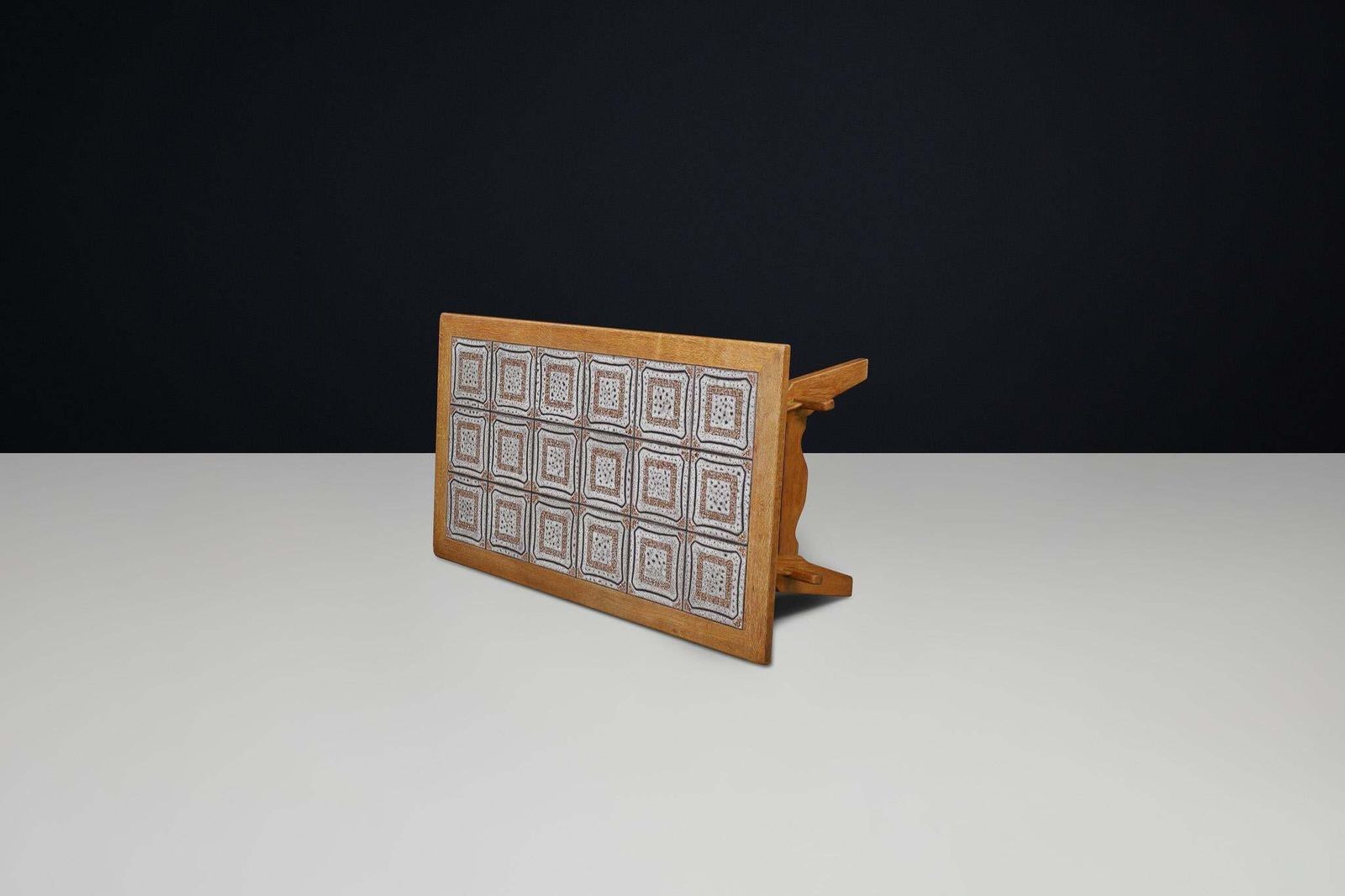 Scandinavian Modern Oak Coffee Table With Tiled Top, Denmark 1950s photo 1997.0