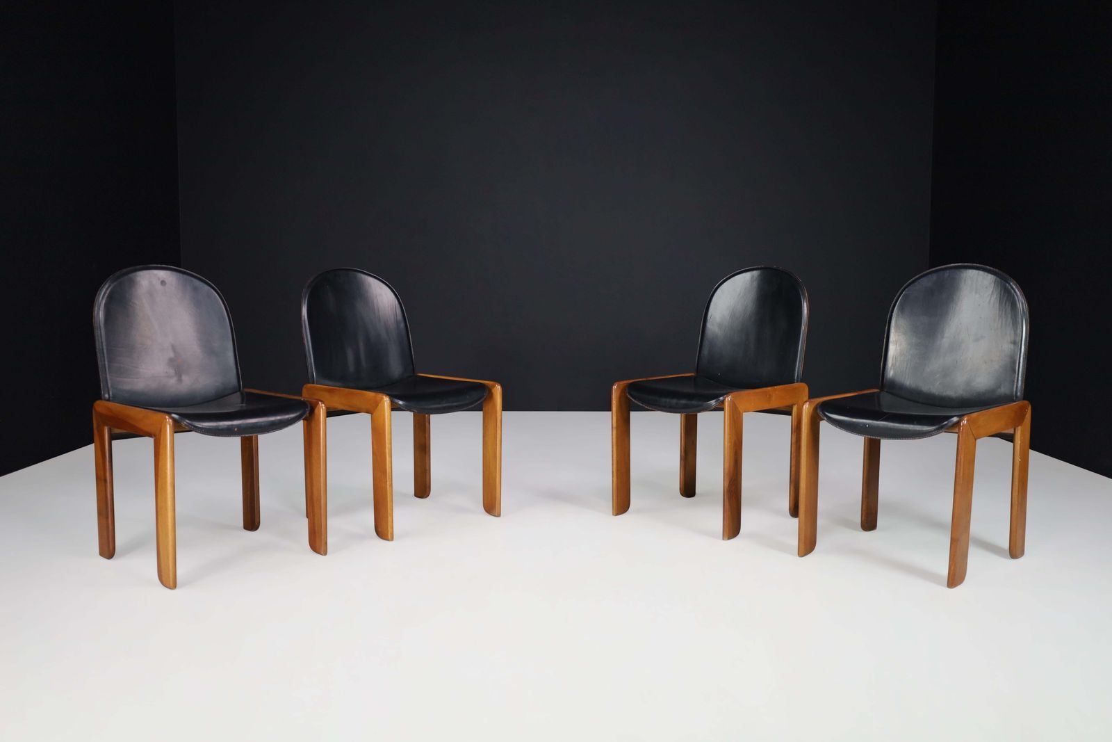 Set Of Four Dining Chairs In The Manner Of Tobia & Afra Scarpa, Italy, 1970 photo furniture