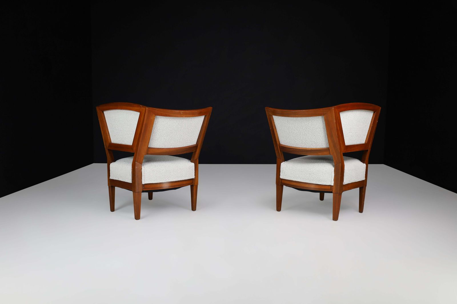 Pair Of 19th Century French Armchairs In New Bouclé Upholstery . photo Furniture