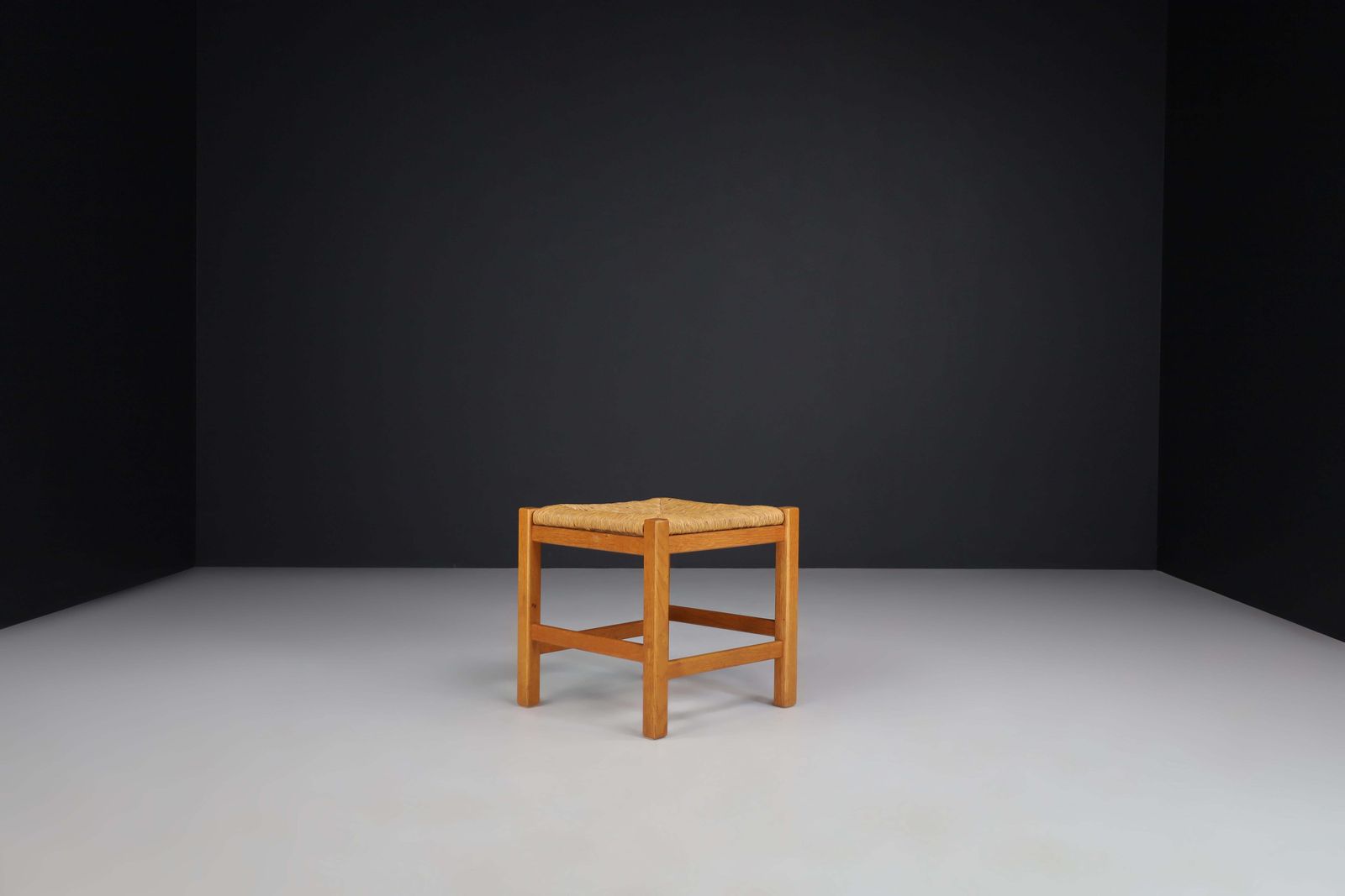 Natural French Stools In The Style Of Charlotte Perriand, France, 1950s. photo vintage