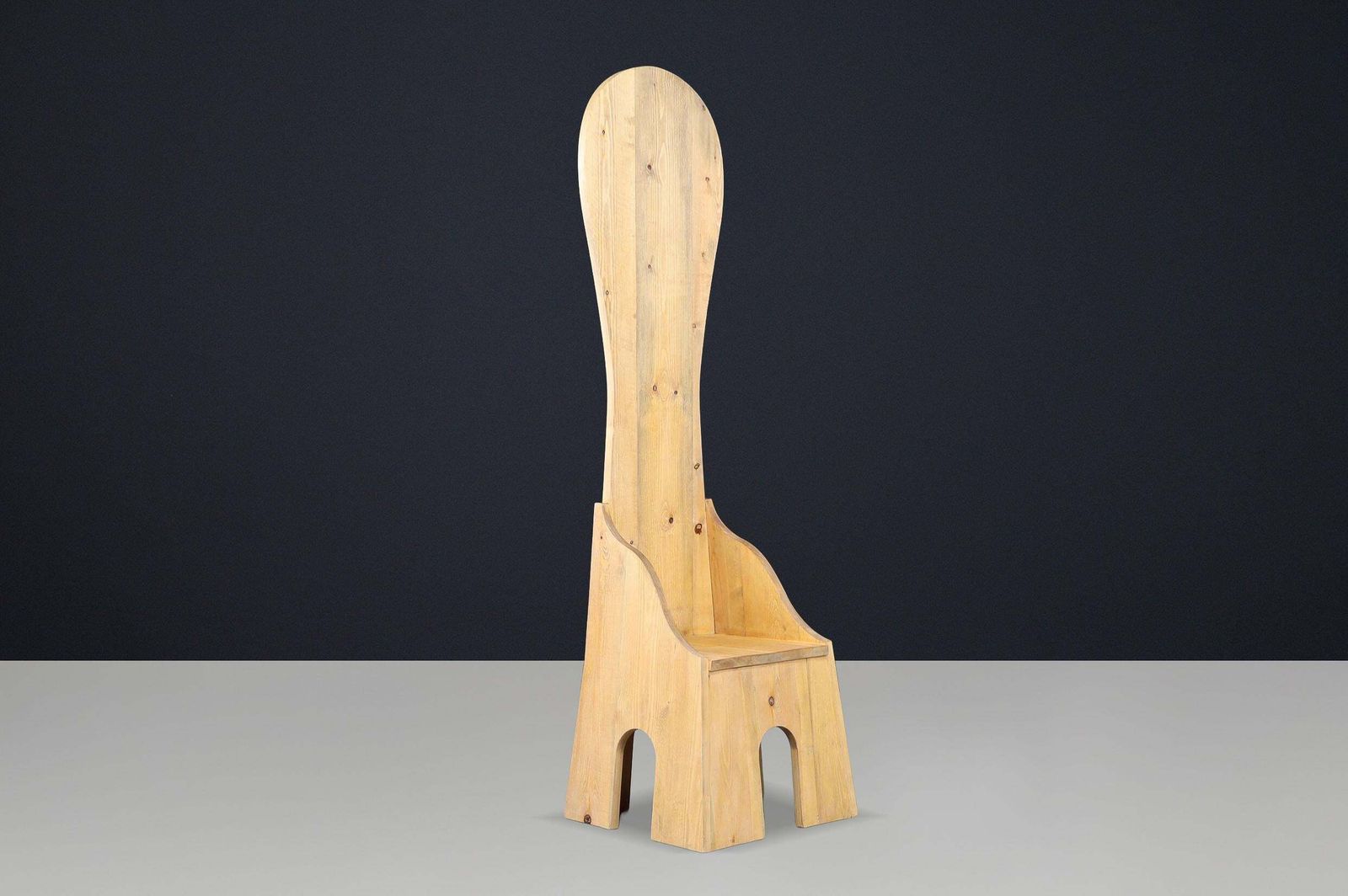 Mario Ceroli “Fratina” Chair For Poltronova, 1972, Italy, Pine, Stamped photo for sale