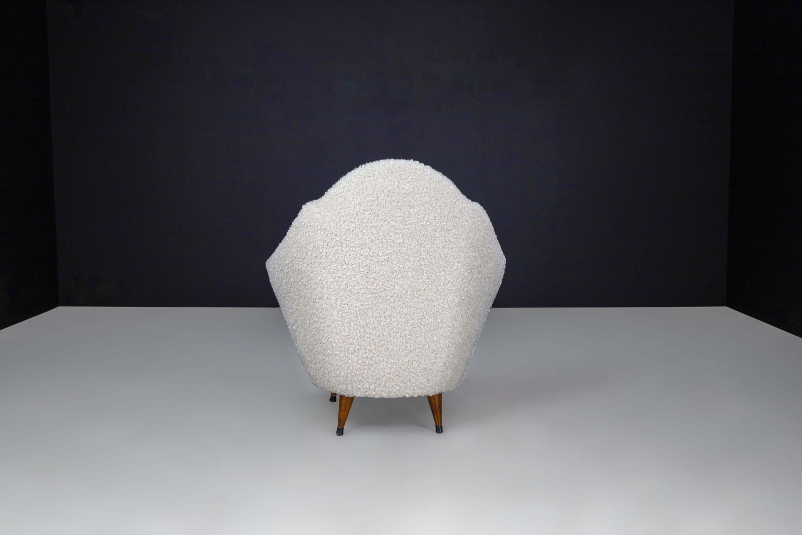 Federico Munari Lounge Chairs With Conical Feet And Teddy Upholstery, Italy 1940 photo buy