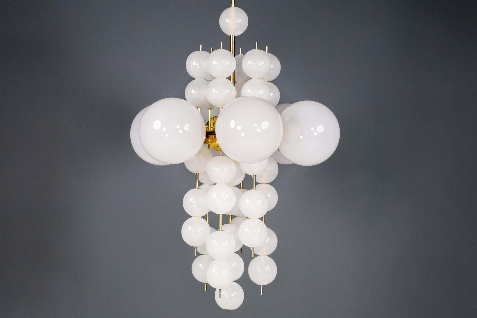 Xl Hotel Chandelier With Brass Fixture And Hand Blowed Frosted Glass Globes photo furniture