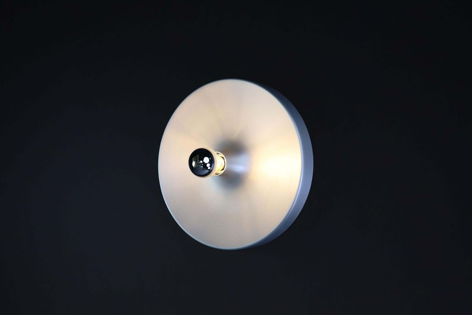 Mid Century Modern Charlotte Perriand Aluminum Disc Wall Lights, Germany 1960s photo furniture