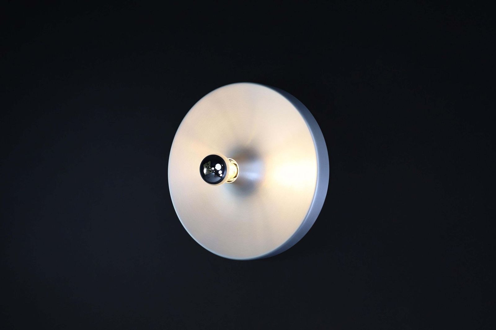 Mid Century Modern Charlotte Perriand Aluminum Disc Wall Lights, Germany 1960s photo vintage