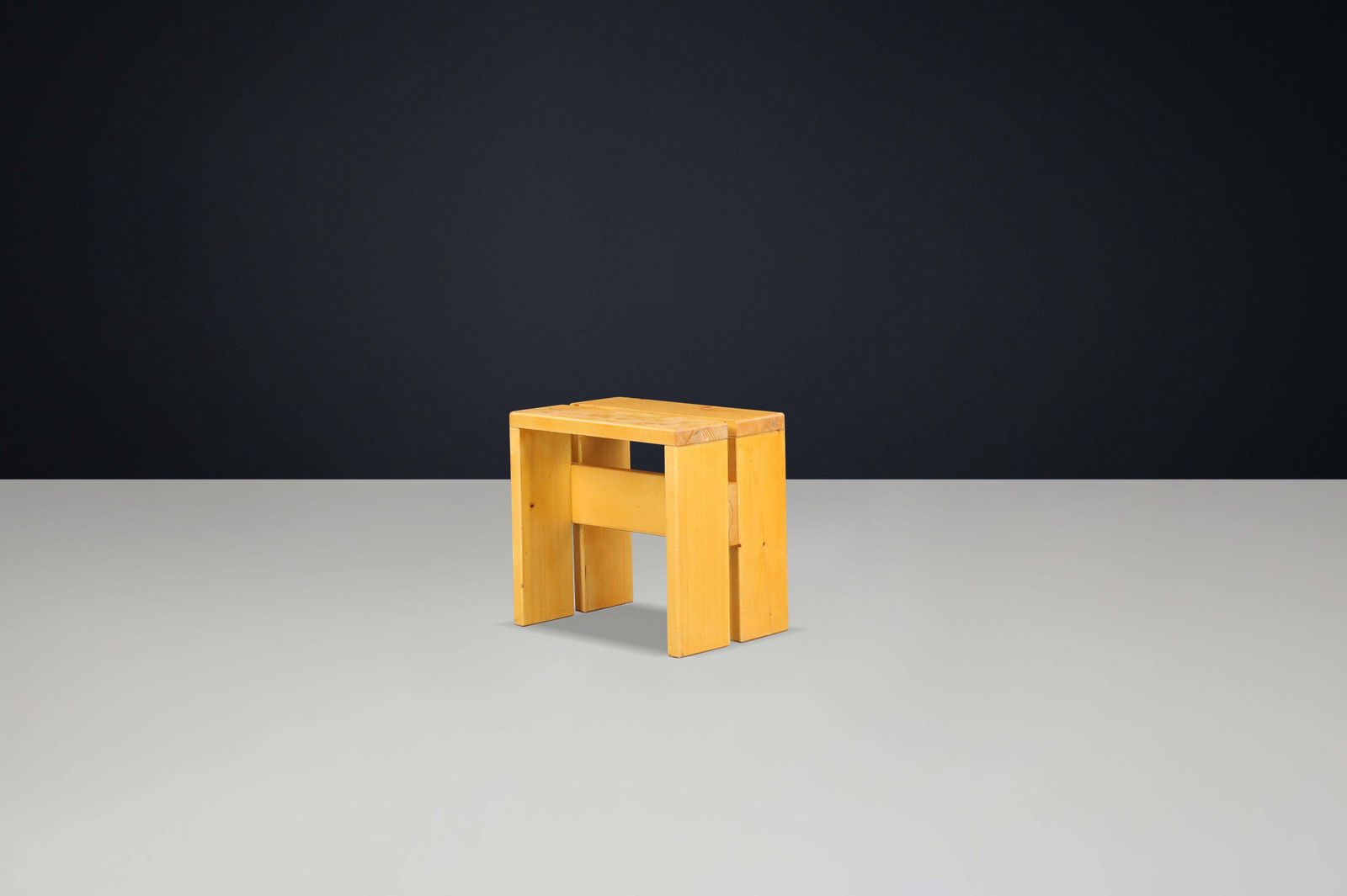 photo for sale Charlotte Perriand Pine Stool For Les Arcs Ski Resort, France, 1960s 2 Available