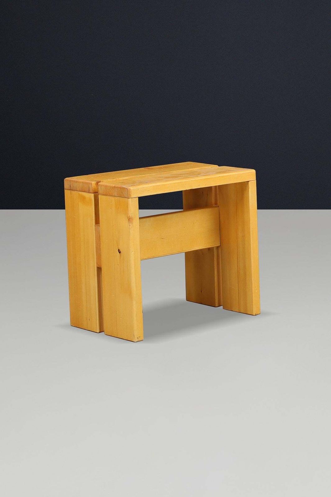 1401.0 Charlotte Perriand Pine Stool For Les Arcs Ski Resort, France, 1960s 2 Available photo