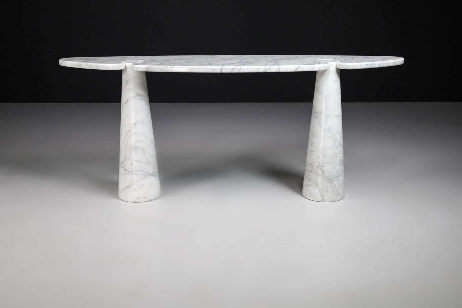 Angelo Mangiarotti For Skipper White Carrara Marble "Eros" Consoles, Italy 1970s photo buy