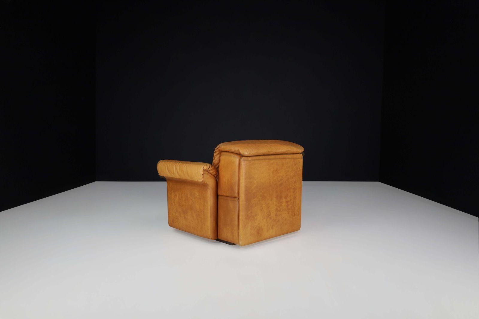 4098.0 De Sede Ds 14 Lounge Chairs In Patinated Cognac Leather, Switzerland, 1970s photo