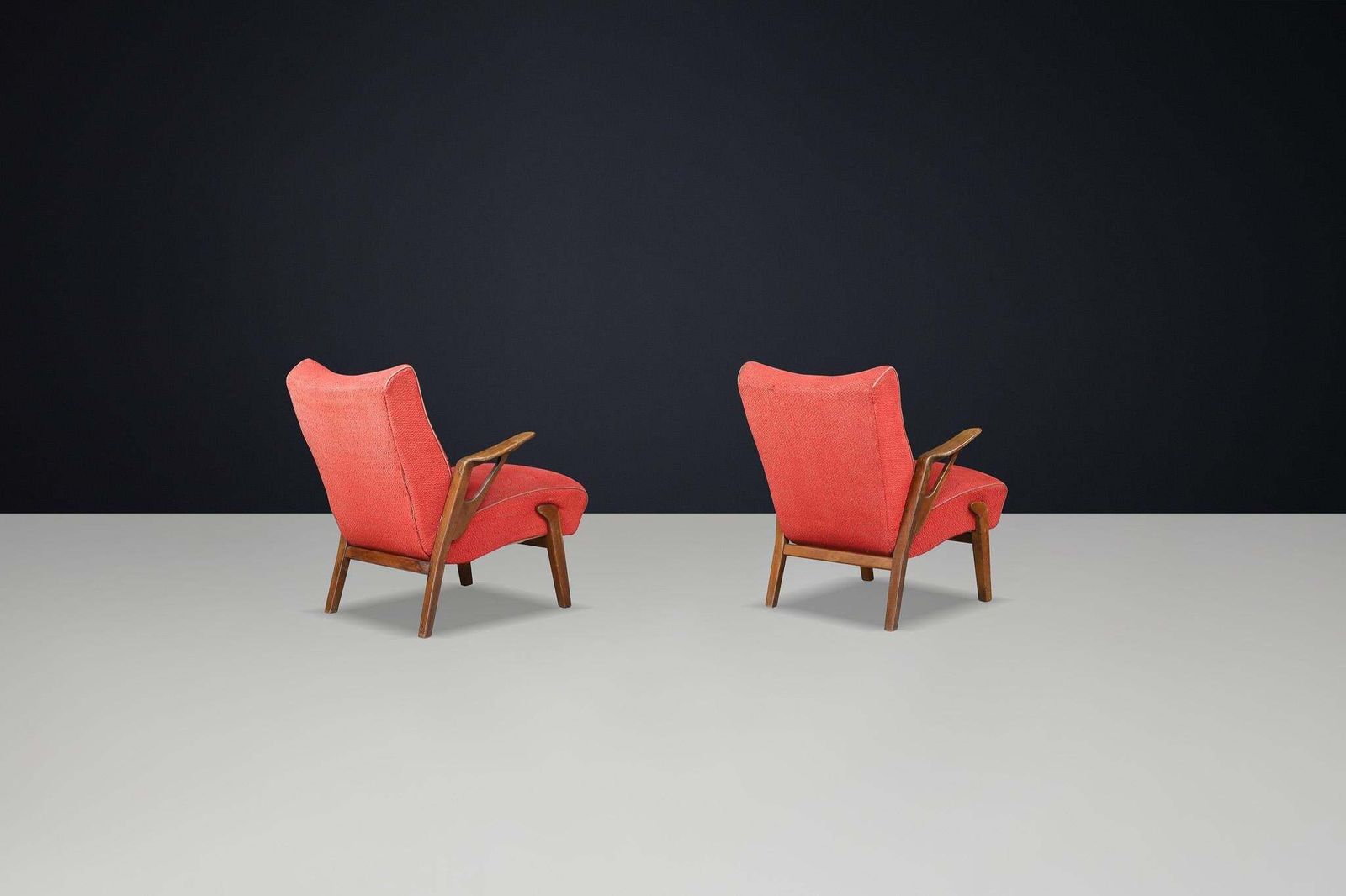 Art Deco Lounge Chairs In Oak And Original Upholstery By Antonin Kybal, Cz 1930s photo vinterior