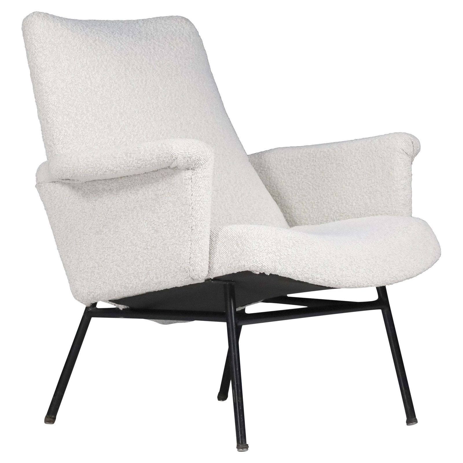 Mid 20th Sk660 Armchair By Pierre Guariche In New Bouclé Upholstery France, 1953
