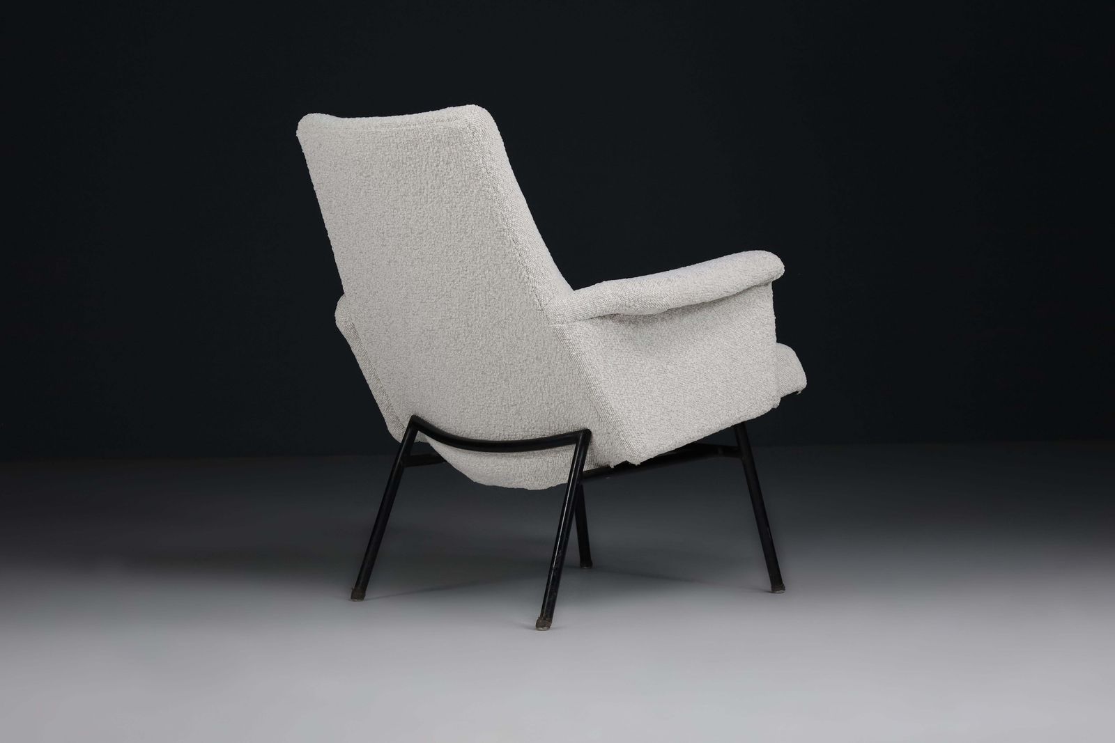 Mid 20th Sk660 Armchair By Pierre Guariche In New Bouclé Upholstery France, 1953 photo vintage