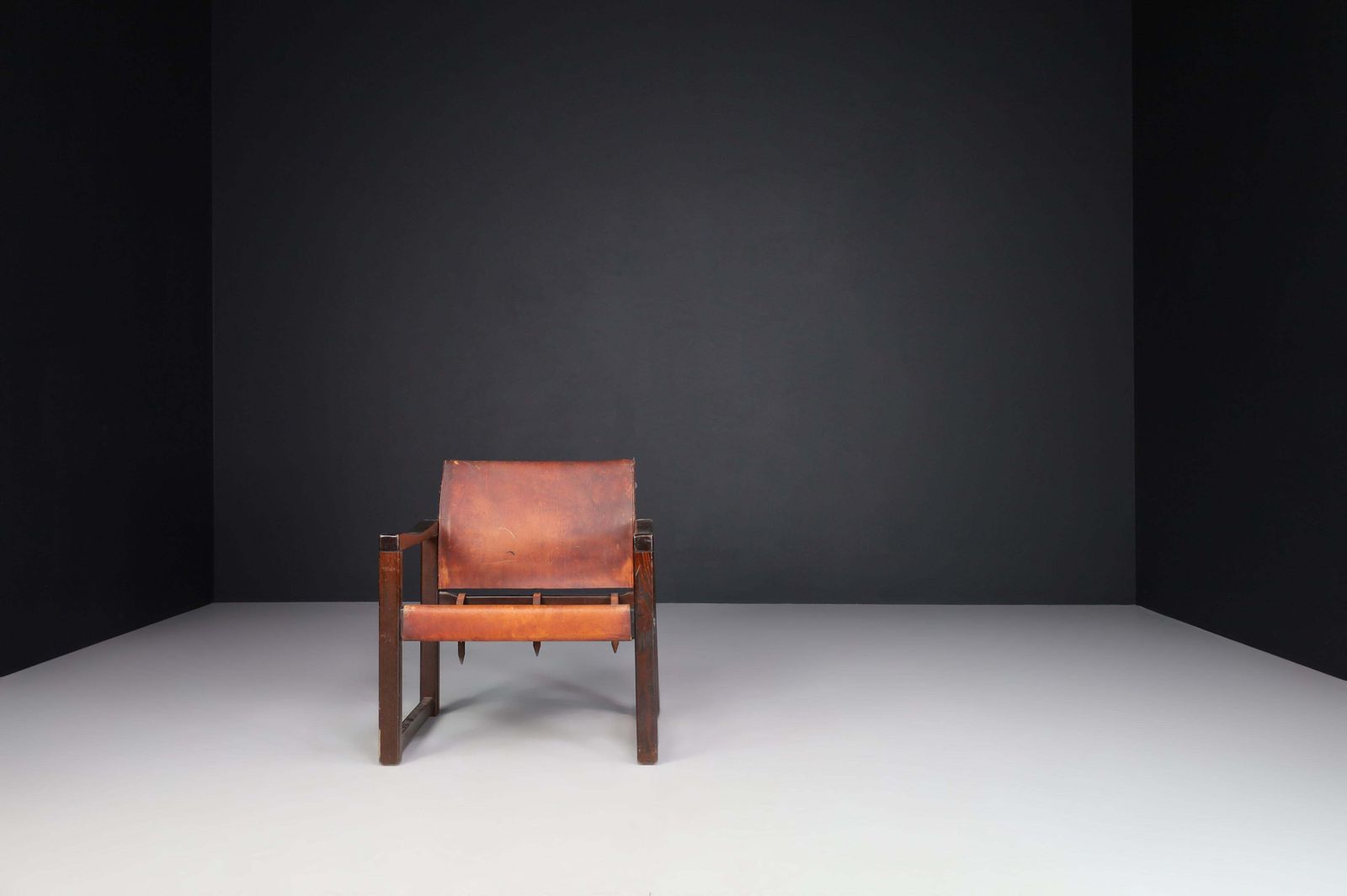 Patinated Leather Safari Lounge Chair Karin Mobring, Sweden, 1970s photo buy