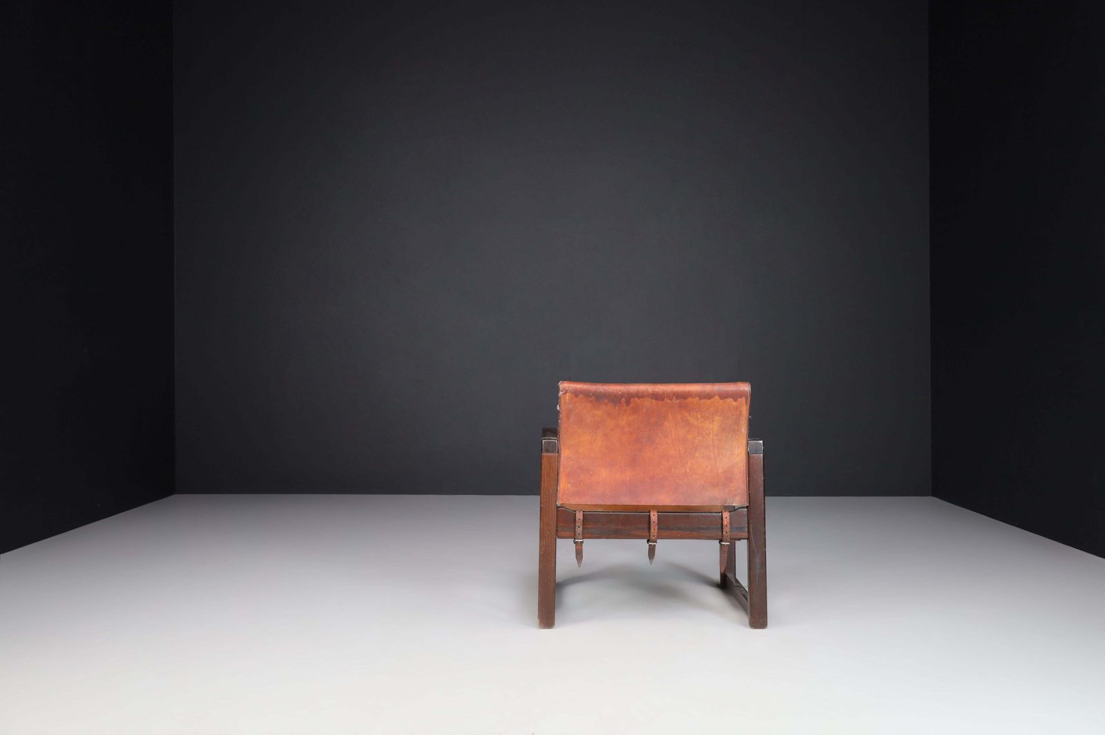photo furniture Patinated Leather Safari Lounge Chair Karin Mobring, Sweden, 1970s