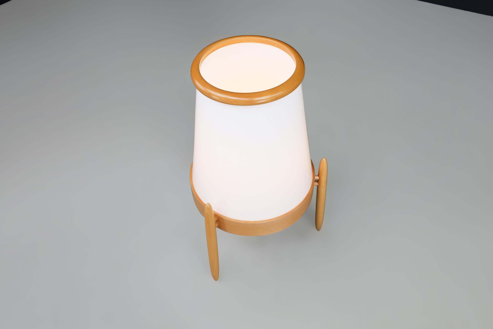 Large Modern Opaline Glass And Ash Floor Lamp By Uluv, Cz 1960s photo Lighting
