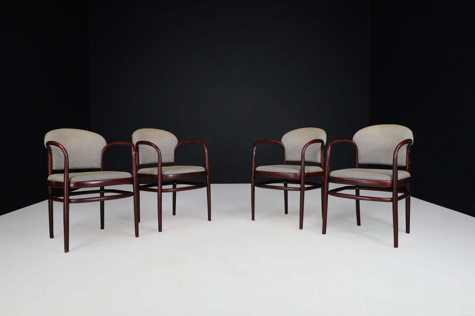 Mid Century Modern Bentwood Armchairs By Ton, Czechoslovakia, 1950s photo vintage