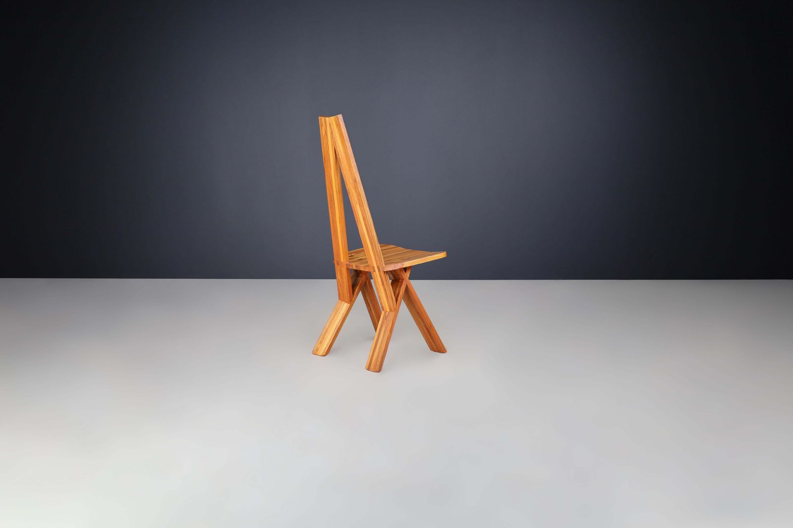 Furniture Pierre Chapo Set Of Six 'S45'dining Room Chairs In Elm, France 1970s photo