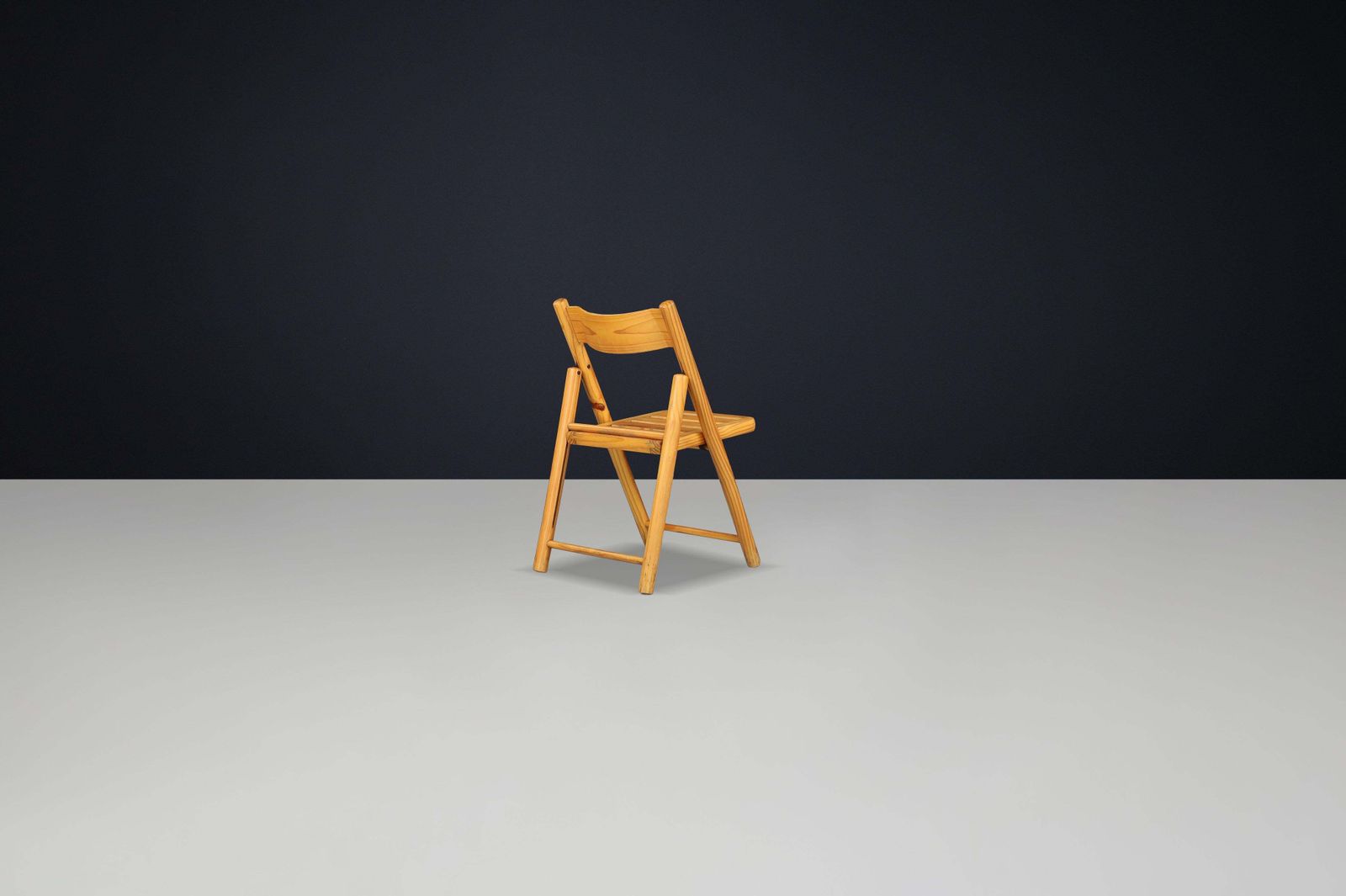 Scandinavian Modern Pine Folding Chairs, In The Style Of Rainer Daumiller 1970s photo vinterior