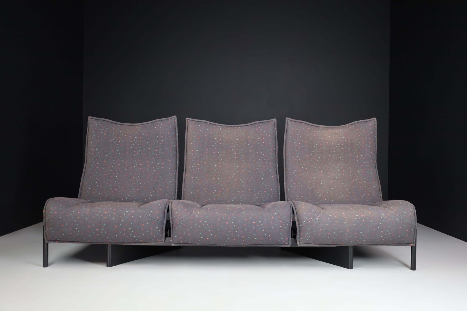 'Veranda' 3 Seater Fabric Sofa By Vico Magistretti For Cassina, Italy, 1980s photo furniture