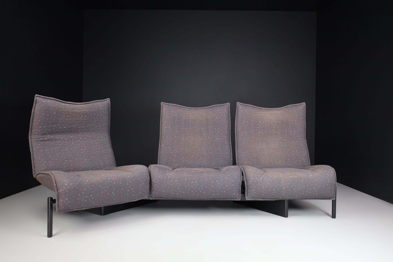 'Veranda' 3 Seater Fabric Sofa By Vico Magistretti For Cassina, Italy, 1980s photo 2240.0