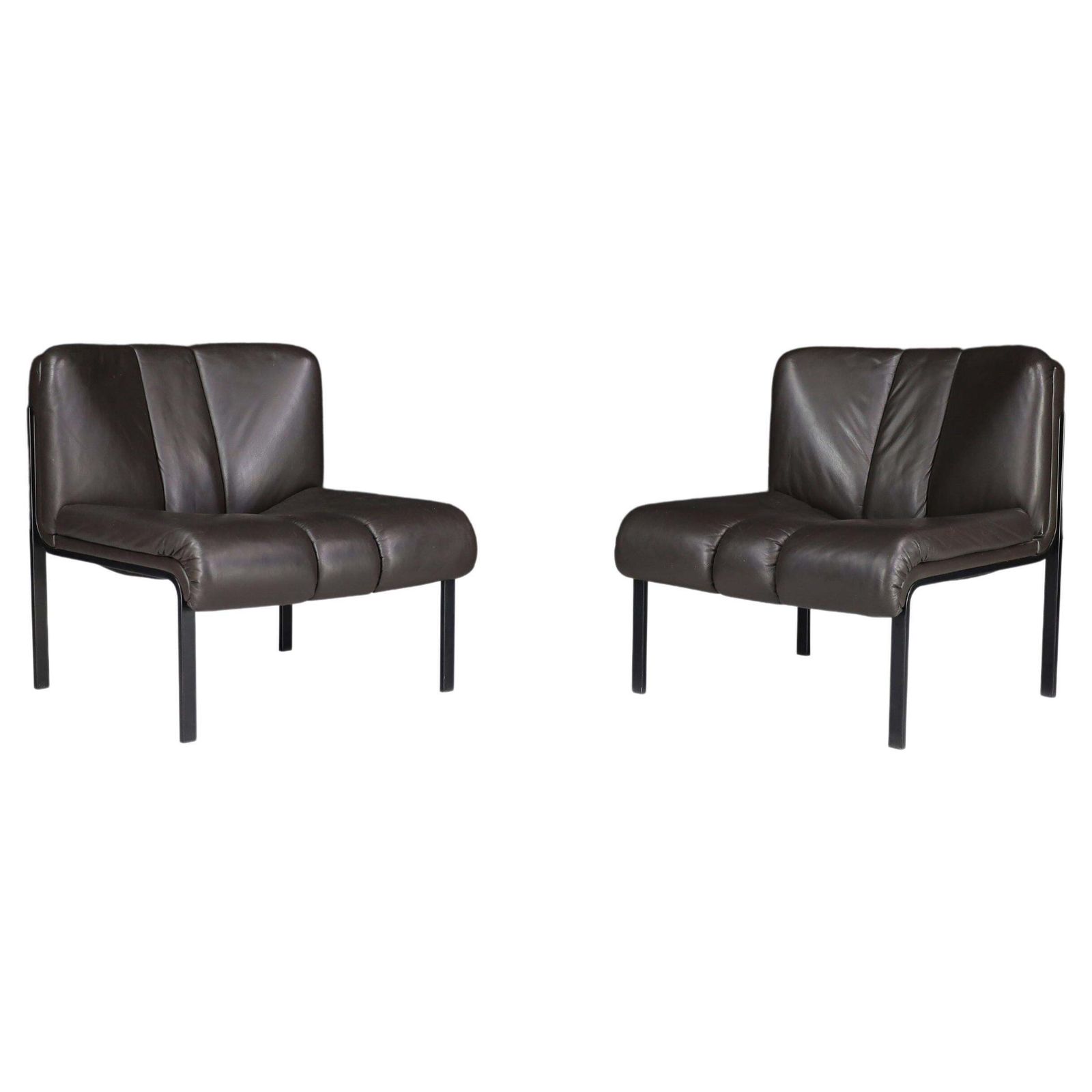 Hans Eichenberger For Girsberger ‘Eurochairs’ In Leather, Switserland, 1970s