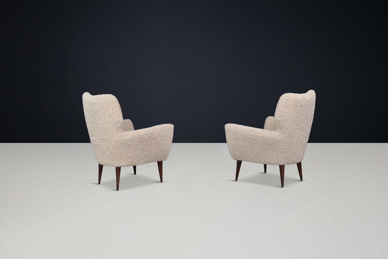 Mid Century Teddy Upholstered Armchairs The Style Of Gio Ponti, Italy 1950 photo vinterior