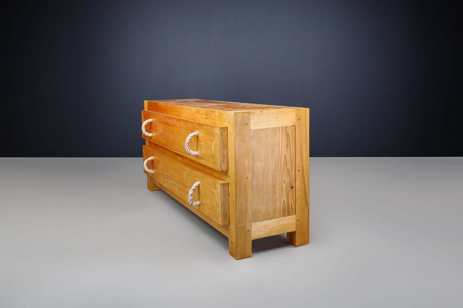 photo for sale Mid Century Modern Solid Pine Drawers Cabinet / Credenza, France, 1960s
