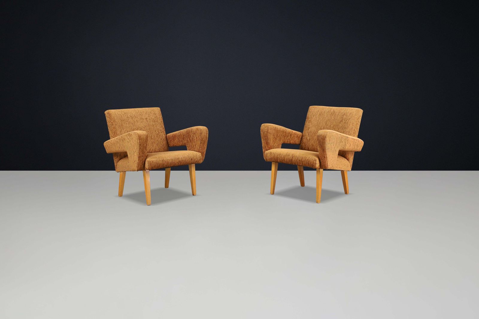 photo furniture Pair Of Mid Century Lounge Chairs With Original Upholstery, 1960s Czech Republic