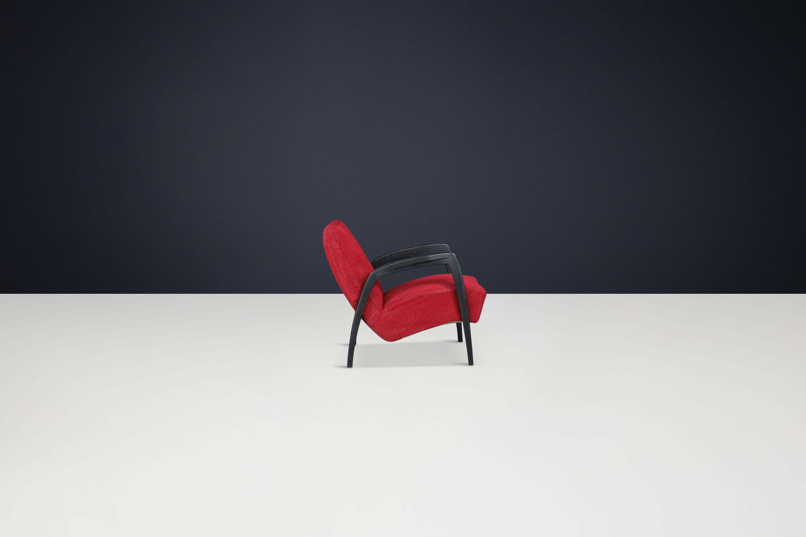 Mid Century Modern Jan Vaněk Easy Chair In Oak And Upholstery, Cz 1930s photo vinterior