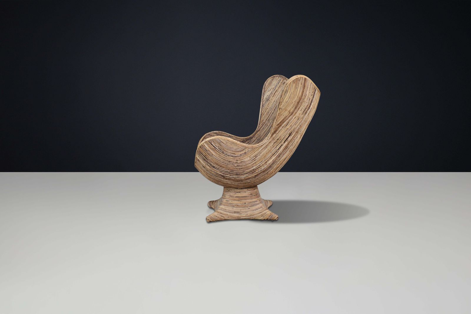 Large Sculptural Rattan Lounge Or Egg Chair, Italy, 1980s photo 2840.0