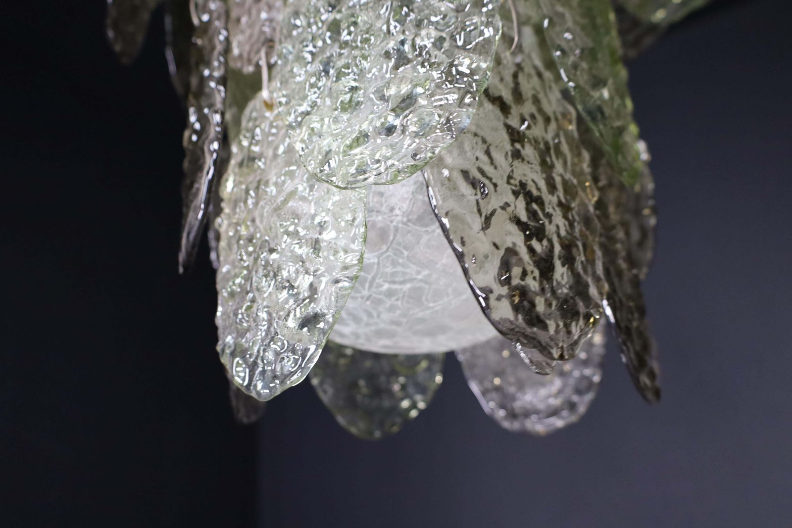 Brutalist  Murano Waterfall Chandelier By Carlo Nason For Mazzega, Italy, 1960s photo vinterior