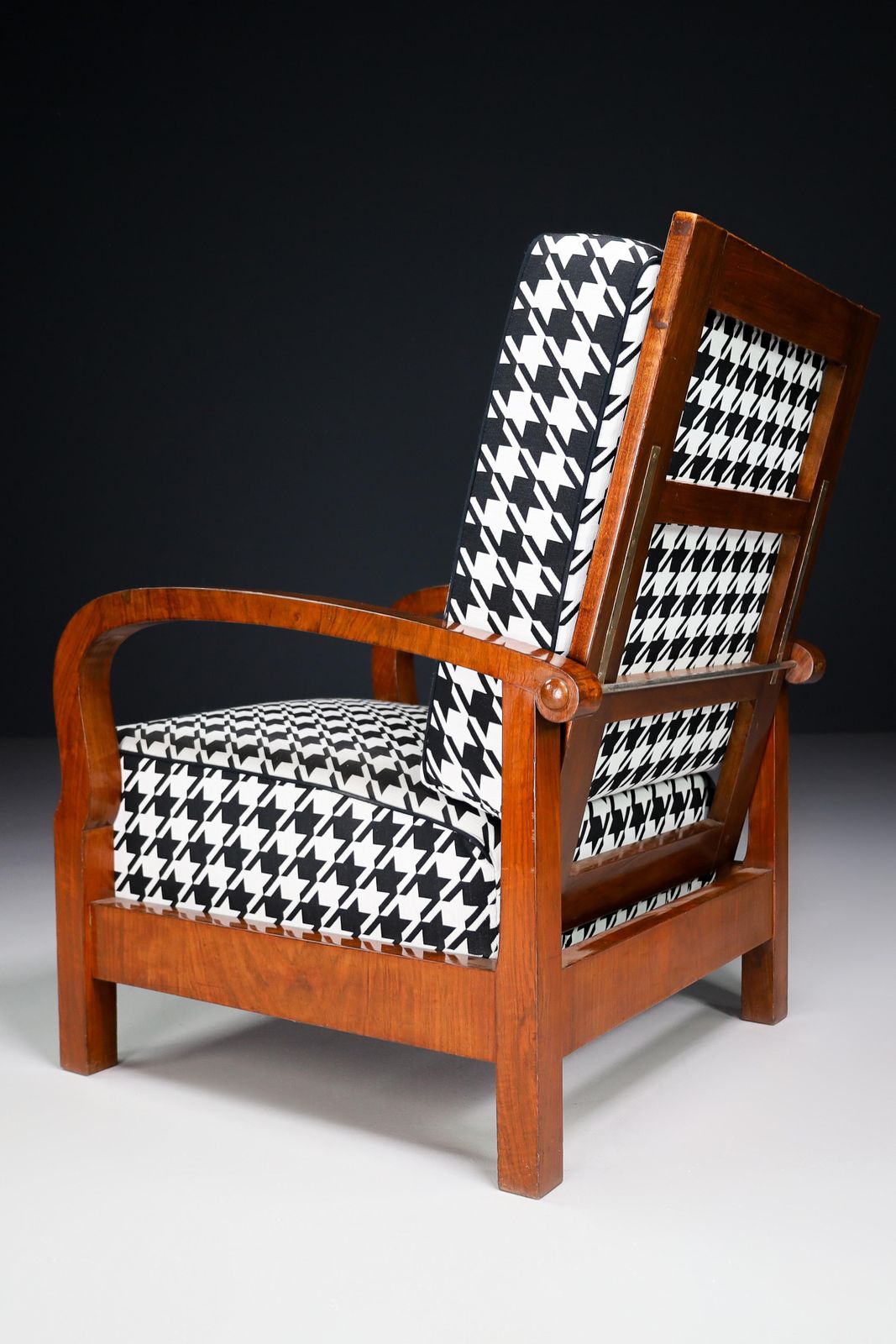 Art Deco Armchairs In Walnut And Reupholstered Fabric, Praque 1930s photo buy