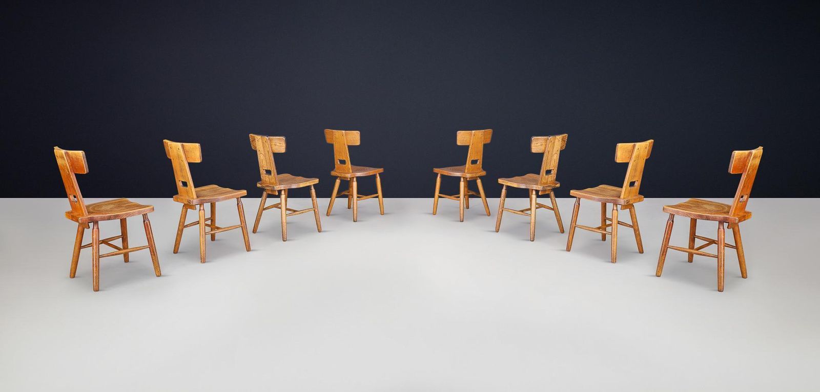 T Back Oak Dining Chair, France, 1950s – 120 Available photo 1191.0