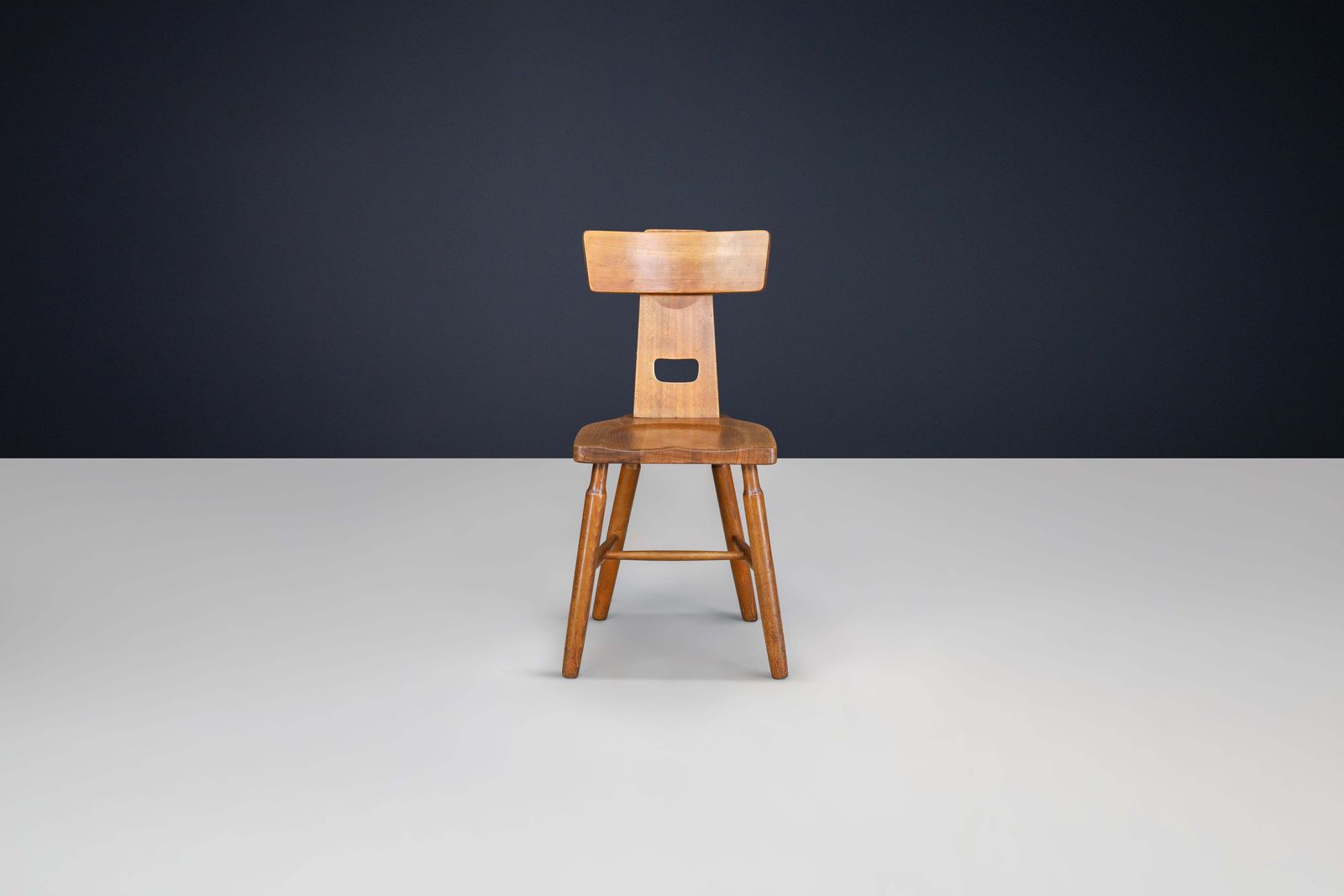1191.0 T Back Oak Dining Chair, France, 1950s – 120 Available photo