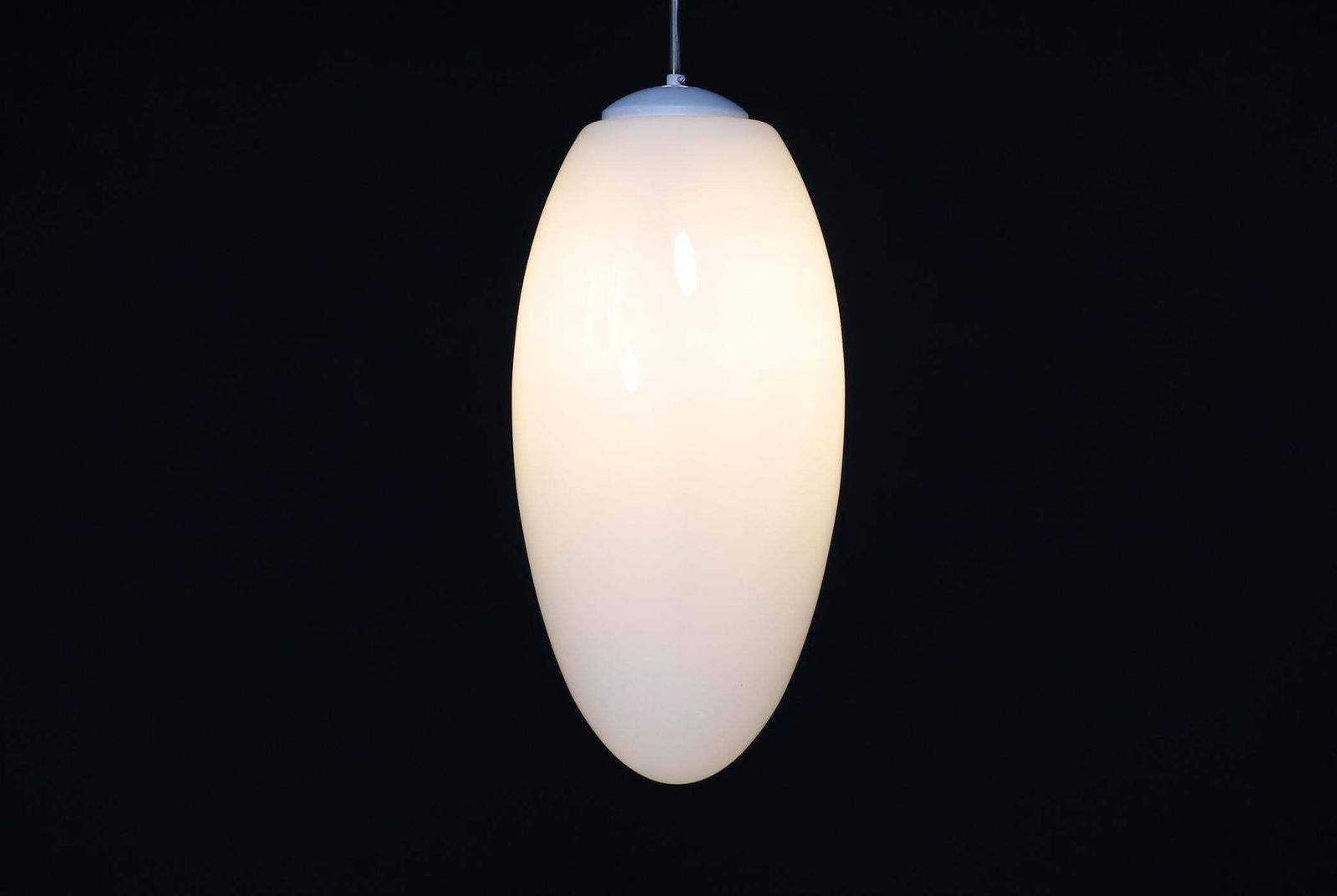 Lighting Large Set Pendants Ellipse Opaline Glass, Europe The 1960s. photo