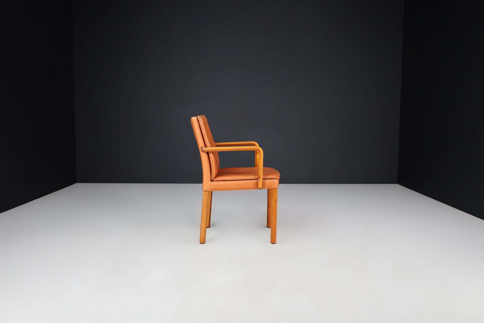Walter Knoll Pair Of Two Arm Chairs In Bentwood And Cognac Leather, Germany 1970 photo buy