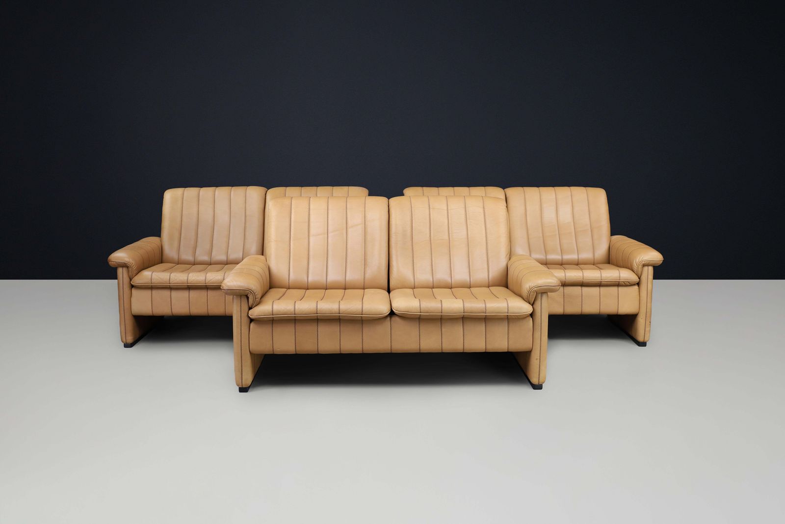 Set Of Three De Sede Ds 83 Sofas In Tan Leather, Switzerland, 1970s photo furniture