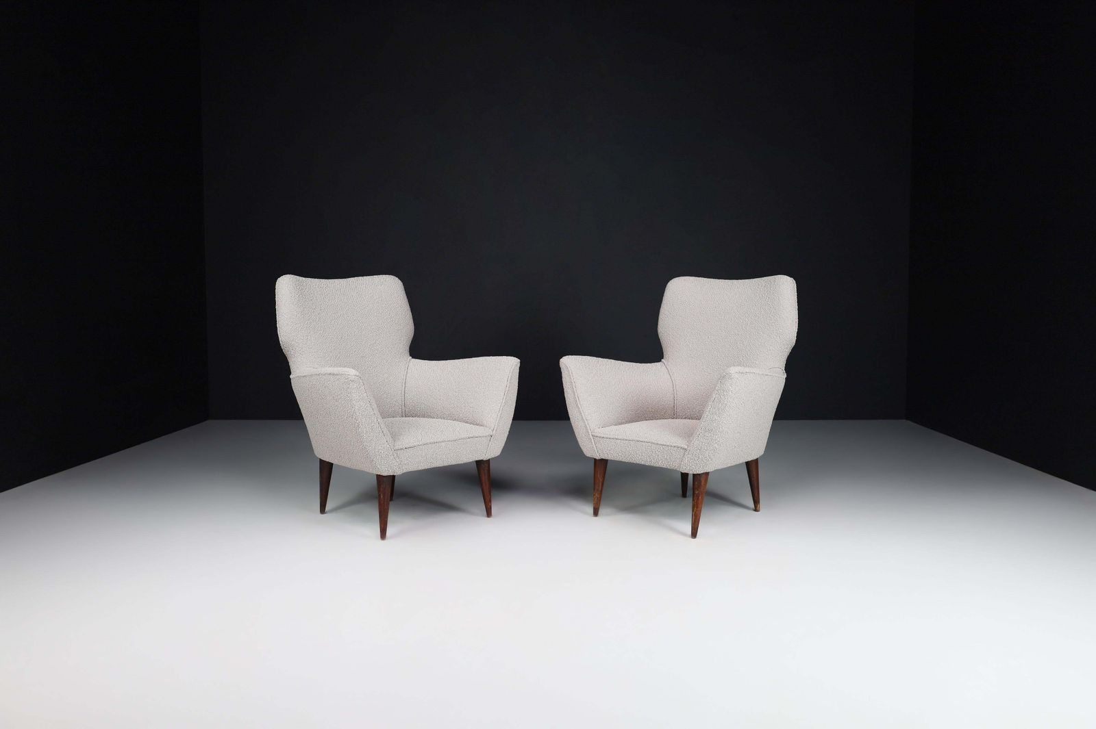 Armchairs With Tapered Wooden Legs In The Style Of Gio Ponti, Italy, In The 1950 photo for sale
