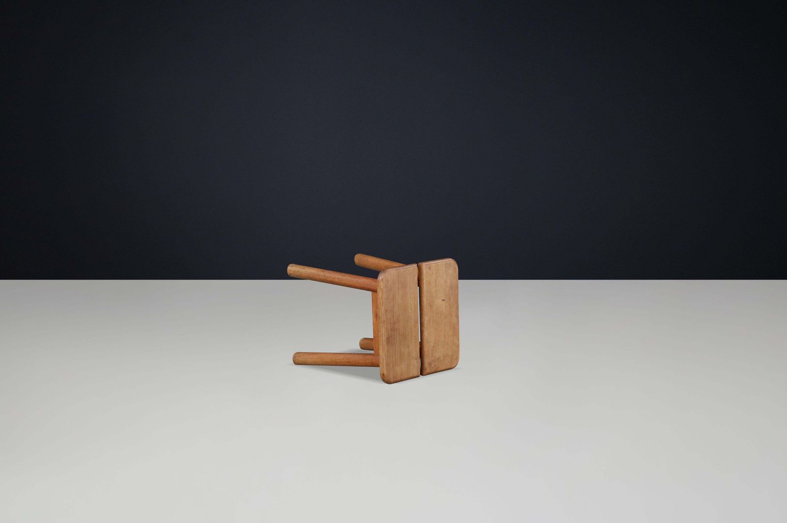 Pierre Gautier Delaye “Coffee Bean” Stool In Stained Beechwood, France, 1960s photo furniture