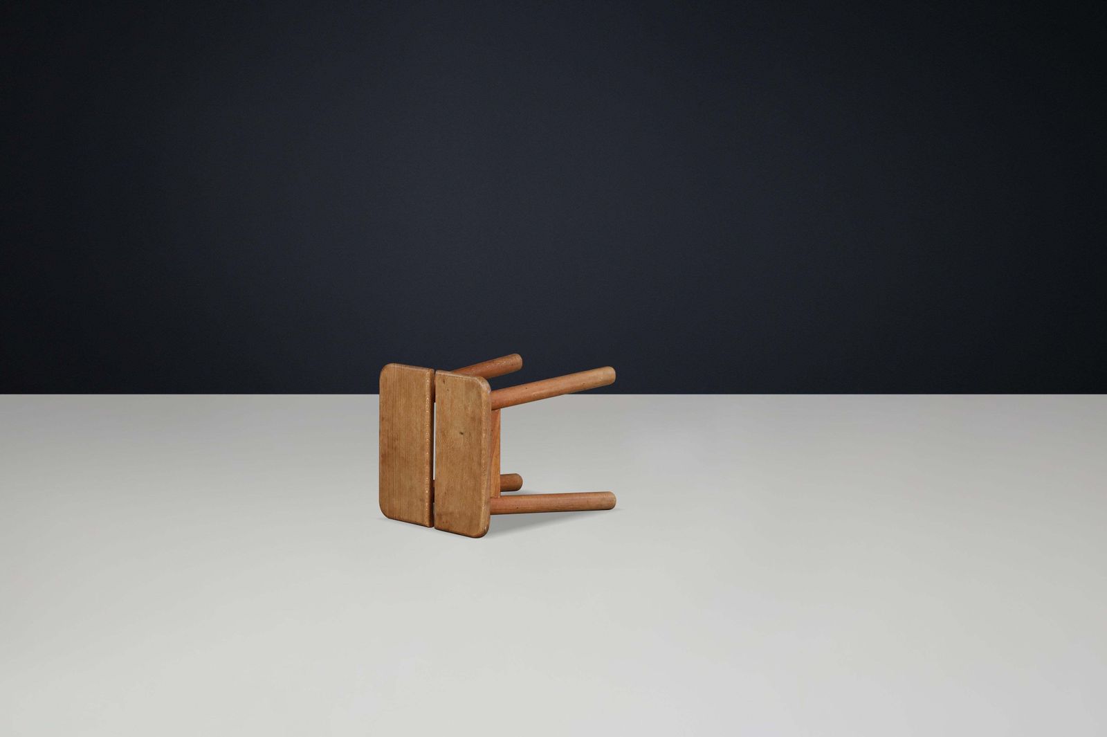 Pierre Gautier Delaye “Coffee Bean” Stool In Stained Beechwood, France, 1960s photo Furniture