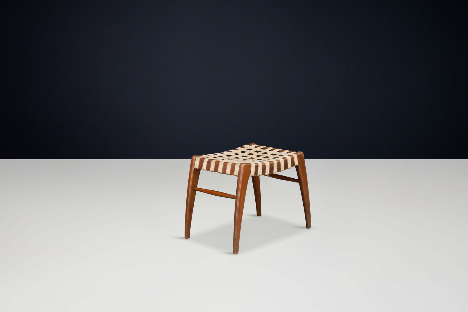 Woven Oak Stool By Jan Vaněk For Krásná Jizba, Czechoslovakia, 1940s photo furniture