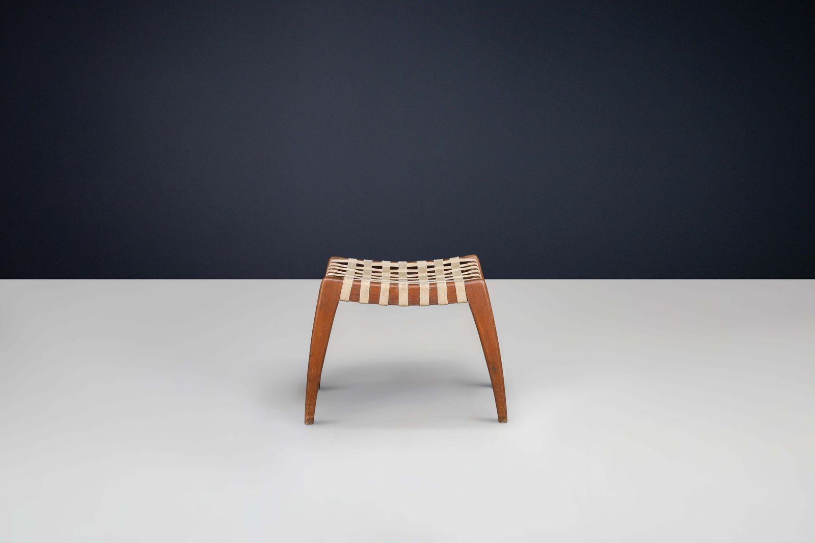Woven Oak Stool By Jan Vaněk For Krásná Jizba, Czechoslovakia, 1940s photo 1496.0