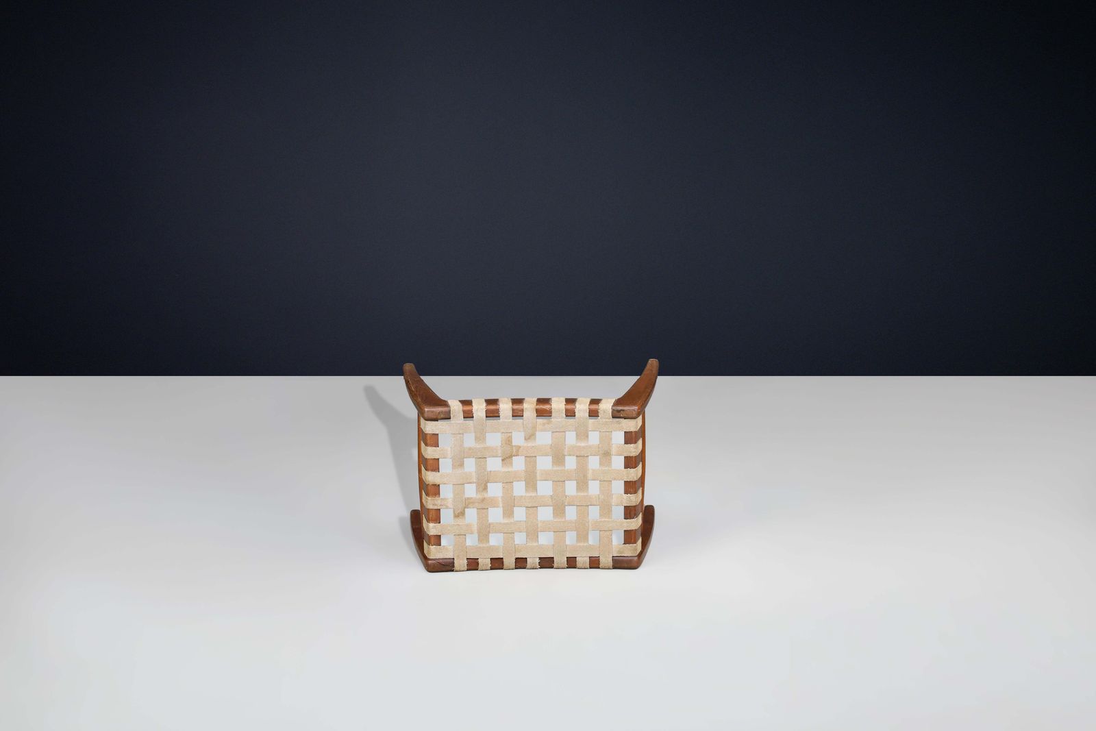 photo furniture Woven Oak Stool By Jan Vaněk For Krásná Jizba, Czechoslovakia, 1940s